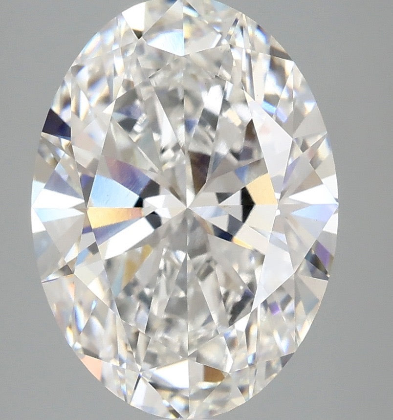 14K Special Order Custom Ring and Band with 5.04ct Oval Labgrown Diamond. Size 7.5