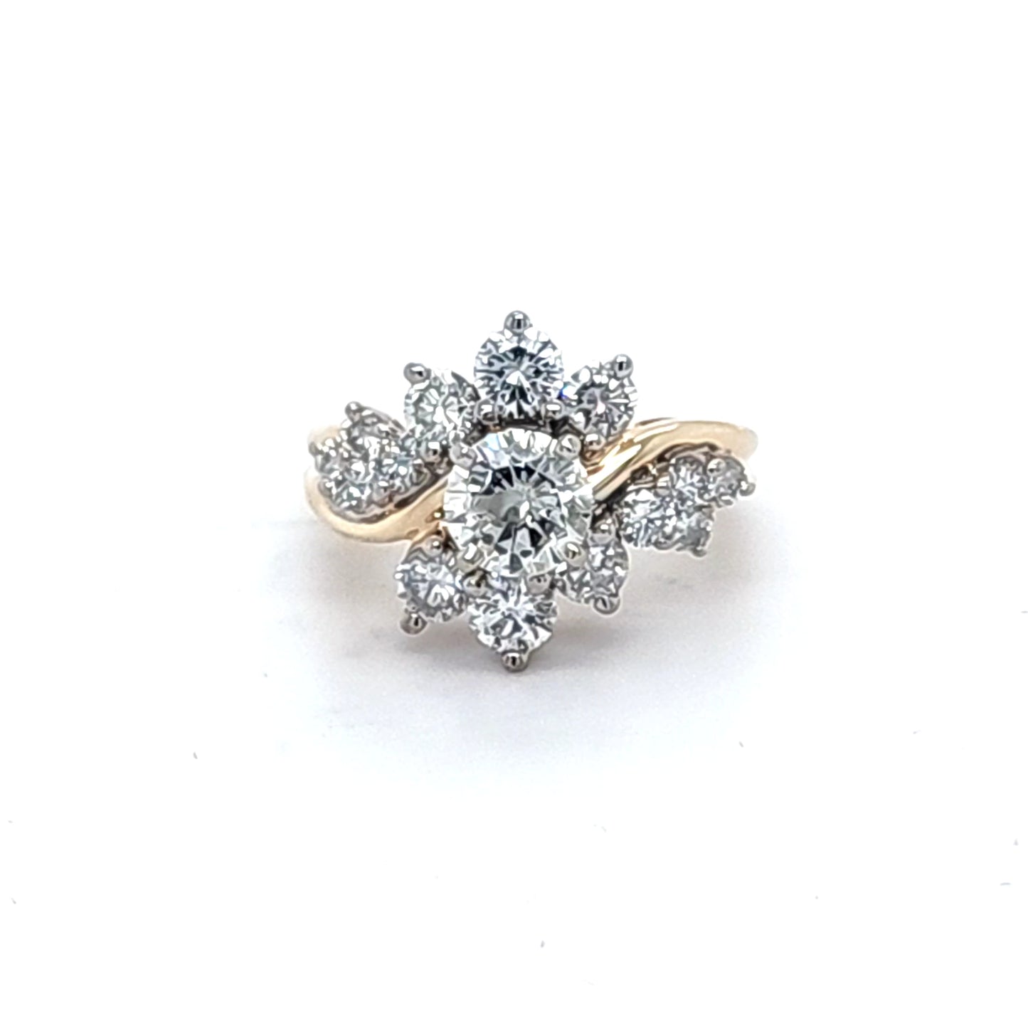 14K Yellow Gold 2.37ct Total Weight Natural Diamond Ring