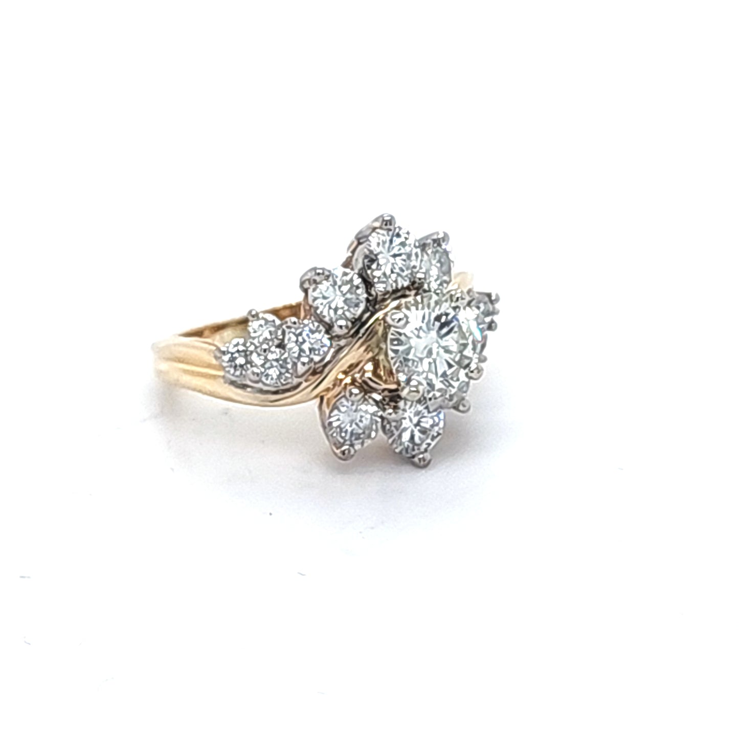 14K Yellow Gold 2.37ct Total Weight Natural Diamond Ring
