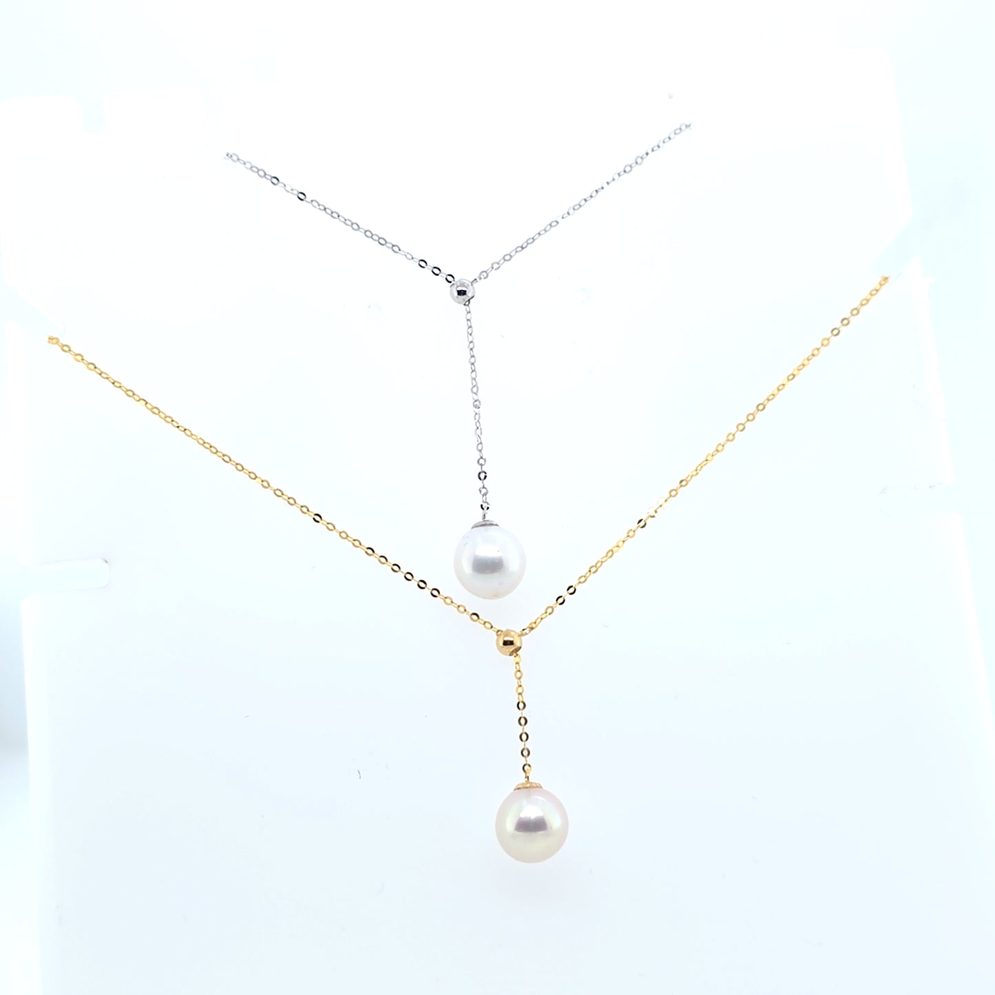 14K 18 Inch Adjustable Bolo Style 8mm Freshwater Pearl Pendant