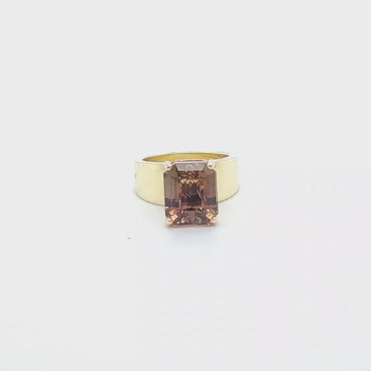 9.63ct Bi-Color Tourmaline Set In A 14K Green & Pink Gold Custom Design Setting