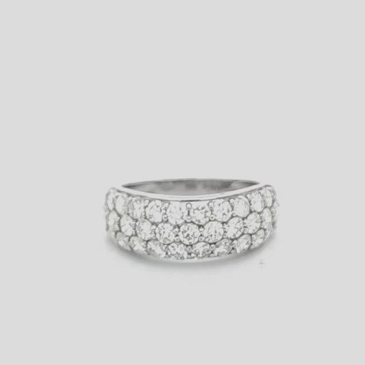 Platinum 2.00ct T.W. Pave' Natural Diamond Domed Ring