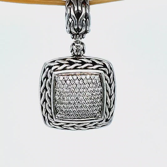 John Hardy Sterling Silver Pave' Diamond Pendant