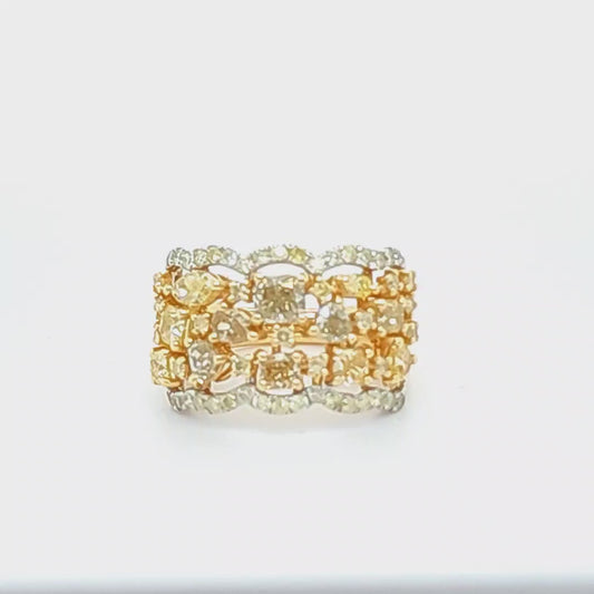 18K M. Christoff Designer Ring Featuring 2.71ct Of Natural Color & Cut and Natural White Diamonds