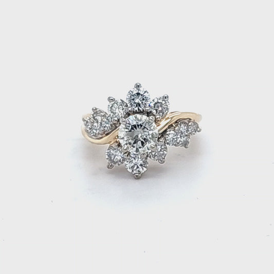 14K Yellow Gold 2.37ct Total Weight Natural Diamond Ring