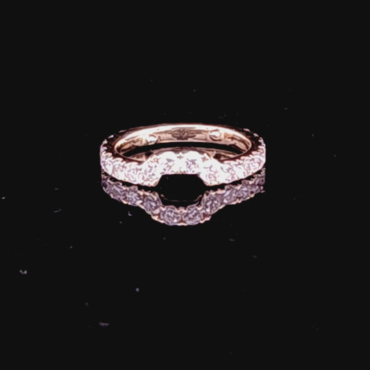 14K Yellow Gold U-Shaped Diamond Band